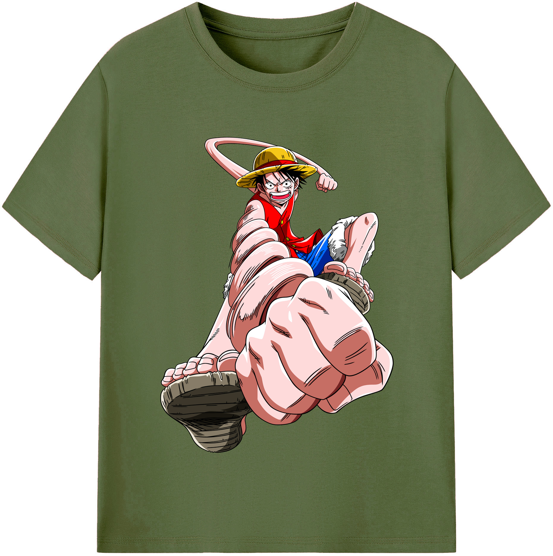 ワンピース モンキー・D・ルフィ ONE PIECE Monkey D. Luffy 綿100％半袖Tシャツ（フロントプリント）
